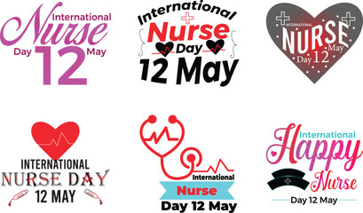 International Nurse Day design with heart vector.