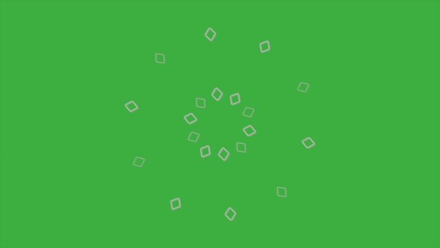 Animation video abstract on green screen background