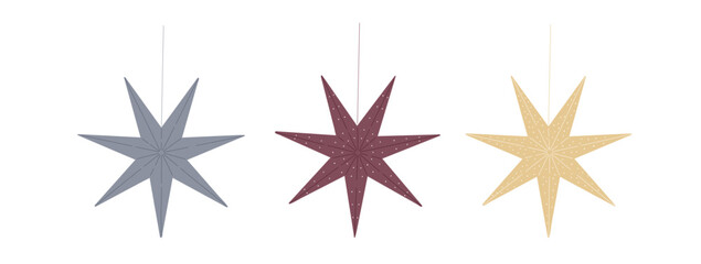 Christmas Star decoration for winter holidays in europe.Vector illustration