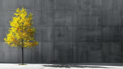 Fine art black and white photography Where simplicity meets with a combination of yellow plants and black walls. This creates defined shadows that create a sense of depth.