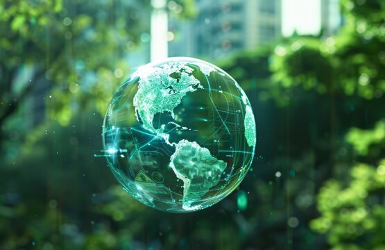 Digital Representation of Global Connectivity and Data Exchange in Cyberspace - Powered by Adobe