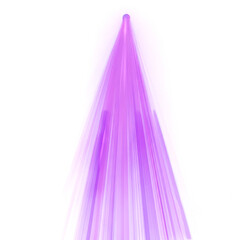 Purple scene spotlight isolated on transparent backdrop.  Beam of soft purple light  isolated on transparent png.