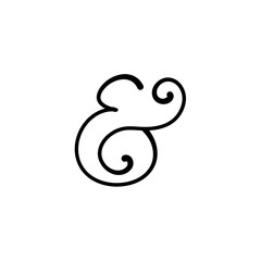 Decoration ampersand for letter and invitation