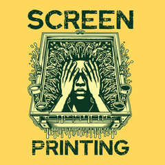 Abstract creative modern colored vector logo template of t-shirt printing