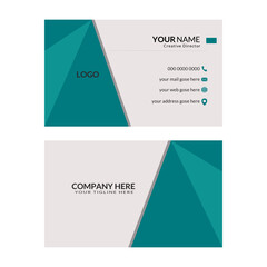Double-sided creative business card template.Portrait and landscape orientation.Horizontal and vertical layout.Personal visiting card with company logo.grren dark and white color theme.black color tex