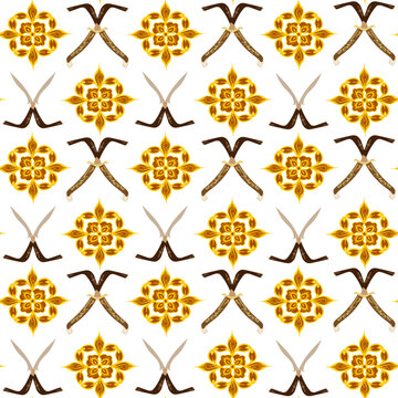 indonesian aceh traditional batik in seamless pattern vector