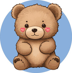 Cute Brown Teddy Bear in vector illustration art design. Artistic Affection: Vector Teddy Bear Hug.