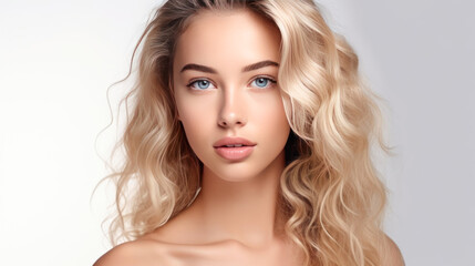 Fototapeta premium young beautiful blonde with long hair