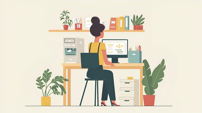Woman at work in her Uniform, Women's Day, women of different cultures and nationalities together, Vector concept of movement for gender equality and women empower, copy space, ai Generative