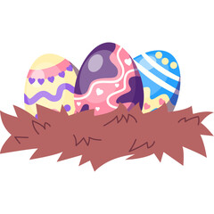 Fototapeta premium Easter Egg In The Nest Illustration
