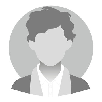 Male Default Placeholder Avatar Profile Gray Picture Isolated on White Background. Person Placeholder Image Man Silhouette Picture. Vector illustration for social media, web.