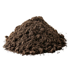 Pile of soil isolated on transparent background