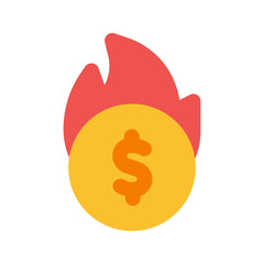burning flat icon