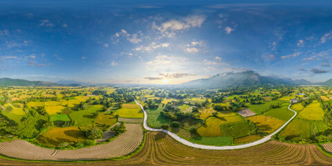 360 photo in Ta Pa fields, Tri Ton City, An Giang Province, Viet Nam 