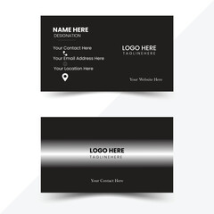 Modern black abstract  business  card with minimalist design. Elegant element  composition design with clean. Black and white color gradient vector design.