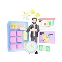 Account Management - 3D Character Illustration