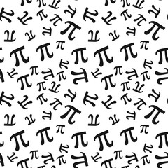 Pi symbol vector minimal seamless pattern - Mathematics background