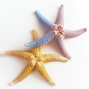Pastel starfish isolated on white background