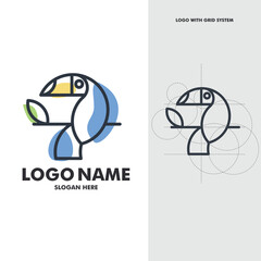 a smart taucan logo vector with grid system 