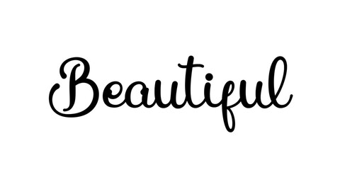 Elegant Calligraphy of the Word Beautiful