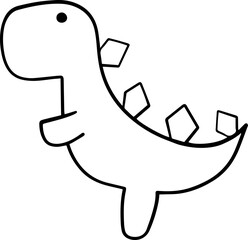 dinosaur hand drawn outline