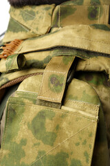 Soldier wearing military uniform close up photo