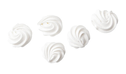 Closeup of white creamy marshmallow isolated on white background