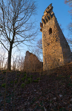 Ruine Stollberg, bei Handthal, Landkreis Schweinfurt, Unterfranken, Franken, Bayern, Deutschland