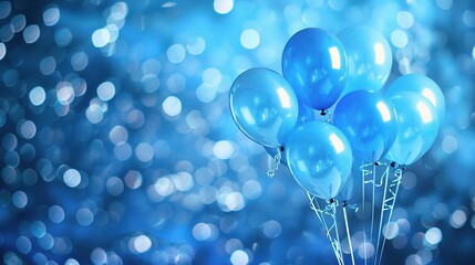 blue balloons. Celebration background template