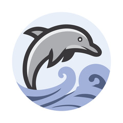 Dolphin animal logo icon template 1