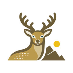 Deer animal logo icon template 3