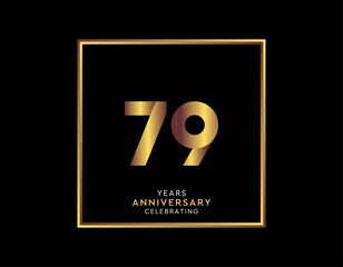 79 Year Anniversary With Gold Color Square