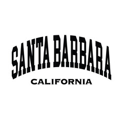 Santa Barbara text effect vector. Editable college t-shirt design printable text effect vector