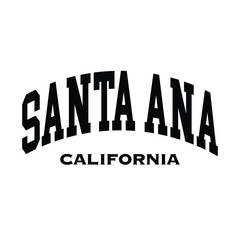 Santa Ana text effect vector. Editable college t-shirt design printable text effect vector