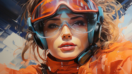 Stay Warm and Active This Winter with Helmet, Ski, and Goggles for Women, Sport Enthusiasts, Skiers, Bikers, and Snowboarders in the Snow!, generative AI