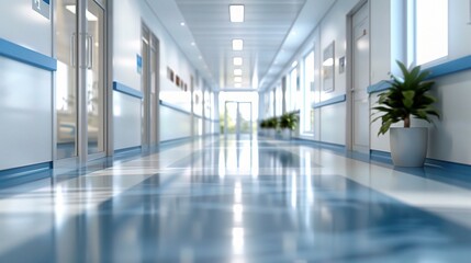 Obraz premium Blurred interior of hospital - abstract medical background