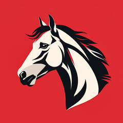 Logo illustration, vector, simple, Horse --no text --chaos 30 --style raw --stylize 250 Job ID: c28a9c5d-9437-4d89-a053-f2b0512af3b6