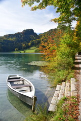 Boot am Alatsee bei Füssen, Bayern