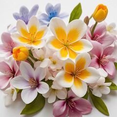 Naklejka premium Free New Photo Beautiful crocus flowers on light background closeup Spring flowers