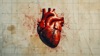 heartbeat, heart, heart concept, Cardiogram line forming heart shape, Generative AI
