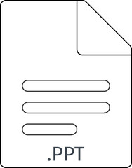 PPT Black Empty Outline Doc icon