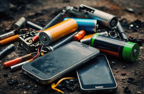 old batteries and phones 