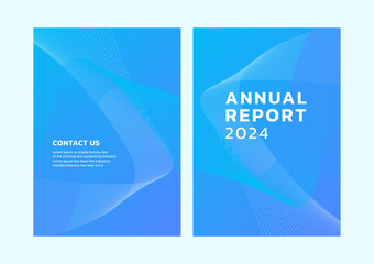 Template Annual Report Cover design with Abstract curved lines background illustration style concept. Cover design template for business book, Corporate presentation, infographic, A4 layout, poster.