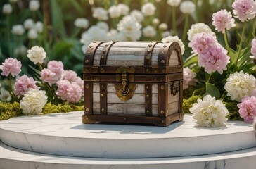 Suitcase Adorned with Beautiful Flowers
