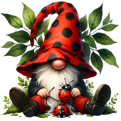 Ladybug Gnome clipart bundle