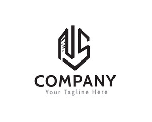 N S initial letter monogram construction logo symbol design template illustration inspiration