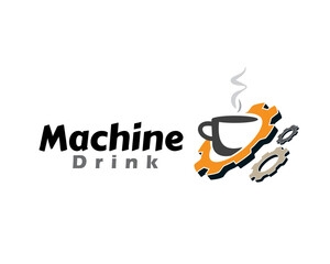 gear machine drink cup logo symbol design template illustration inspiration