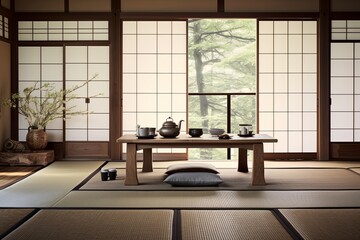 Scandinavian Minimalist Wood Floor Japanese Tea Room Interior Designs