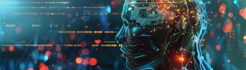 Cybernetic organism AI concept art futuristic aesthetics