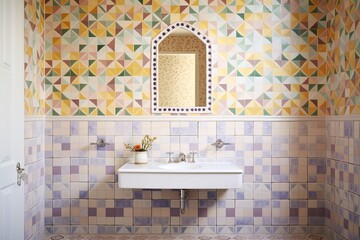 Chic Moroccan Tile Bathroom: Pastel Colors Wall & Floor Inspirations